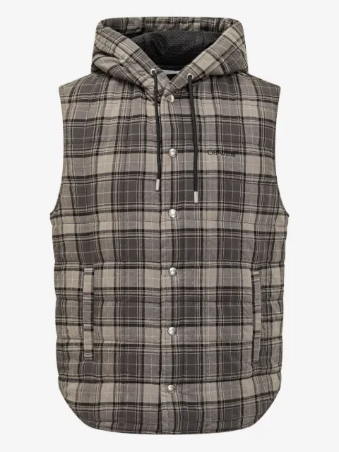 Off-White hooded plaid vest