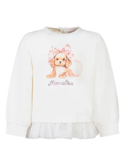 Monnalisa sudadera con apliques de cachorro
