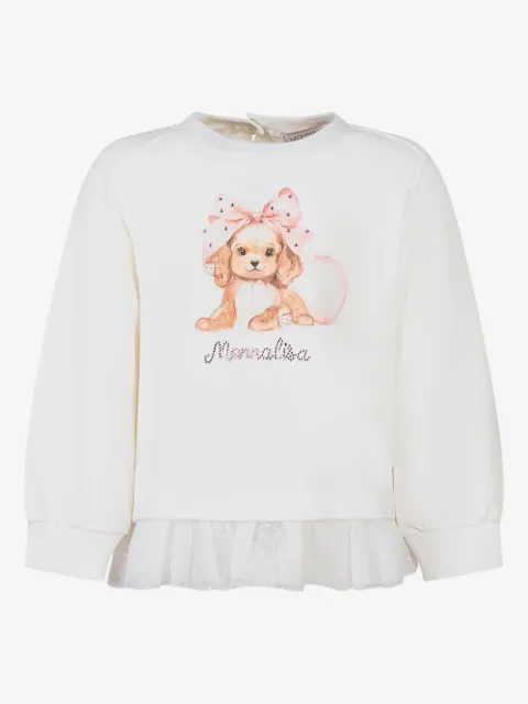 Monnalisa sudadera con apliques de cachorro