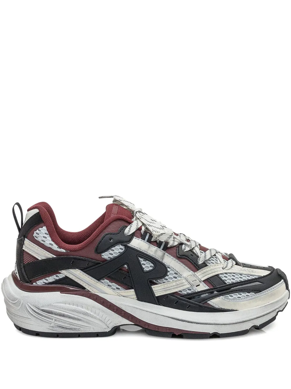 Represent Sneakers Technical Runner Bordeaux And Black In White