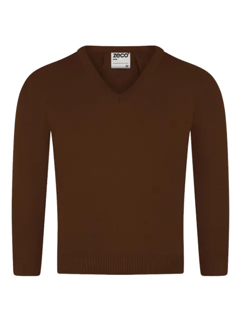 Zeco Schoolwear kids suéter de canalé con cuello en V
