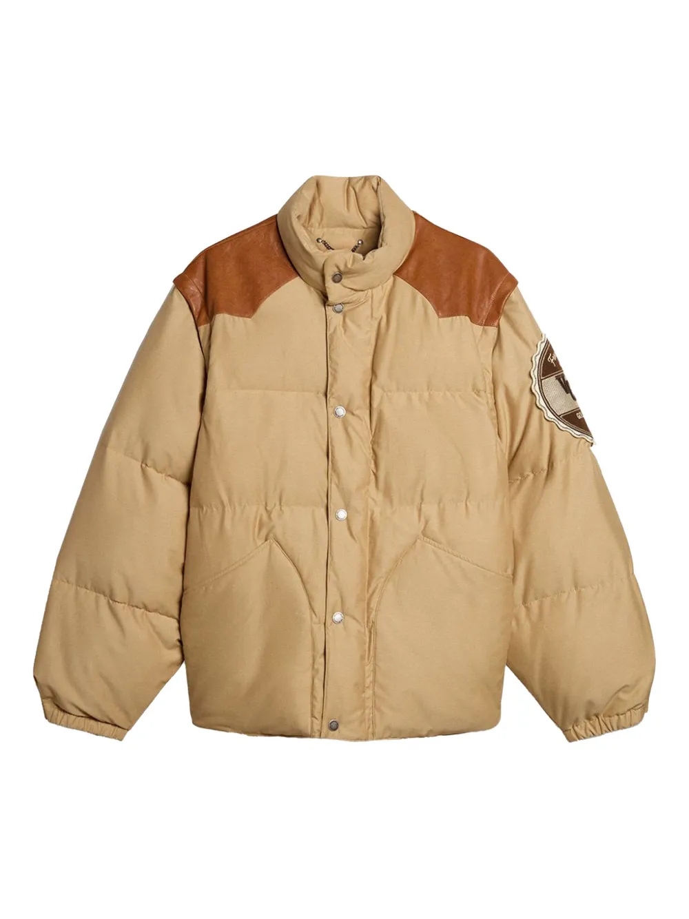 Golden Goose logo-patch padded jacket | Neutrals | Image 1