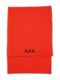 A.P.C. logo-embellishment scarf - Red