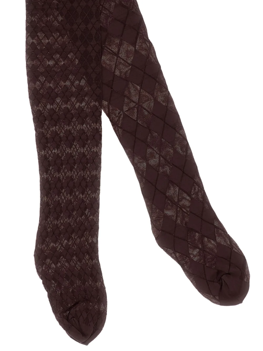 Thom Browne Diamond-pattern Tights In Brown