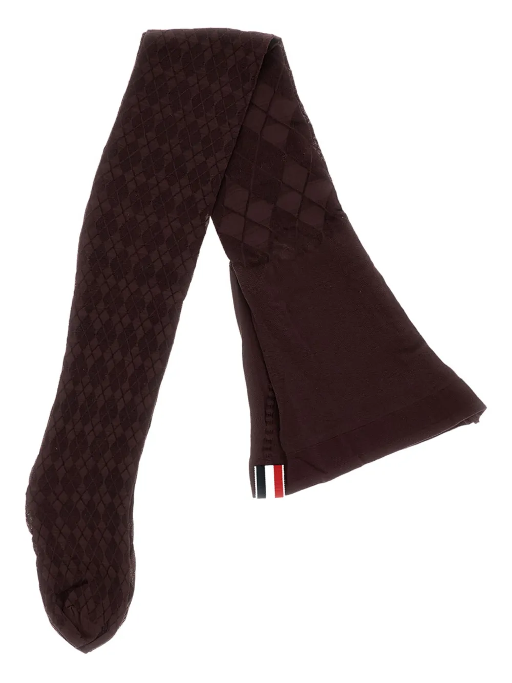 Thom Browne Diamond-pattern Tights In Brown