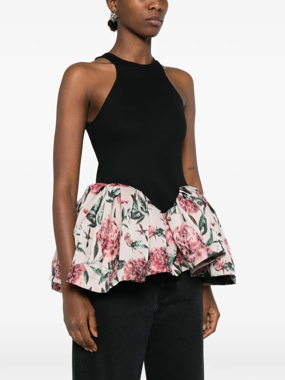  Marques'almeida Brocade Peplum Blouse - Black 