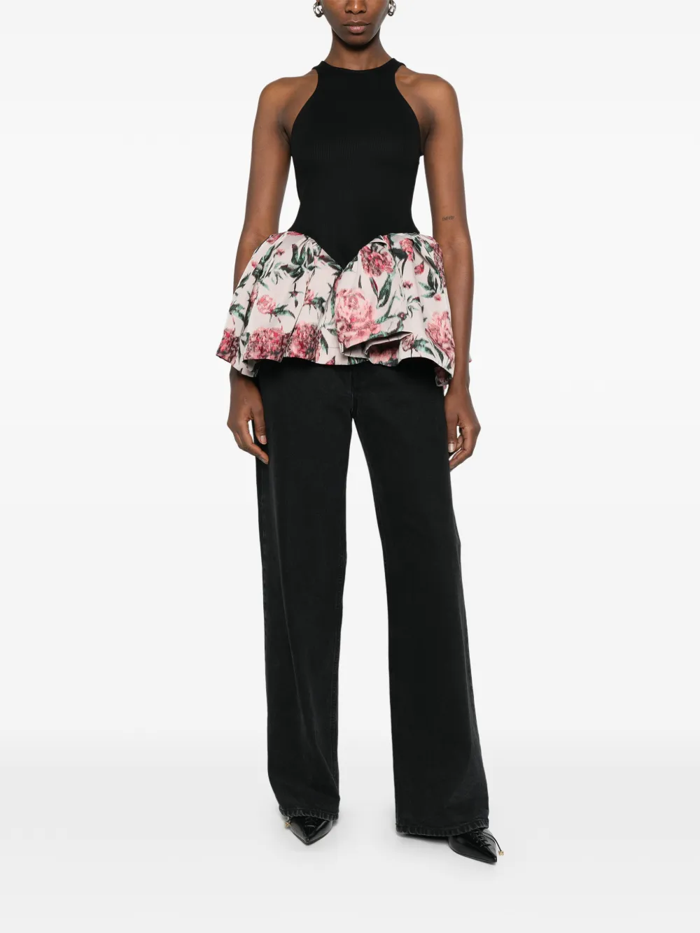 Marques'Almeida brocade peplum blouse - Zwart