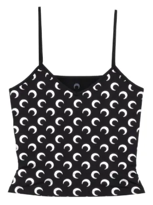 Marine Serre ムーンプリント ストラップトップ | ブラック | FARFETCH JP