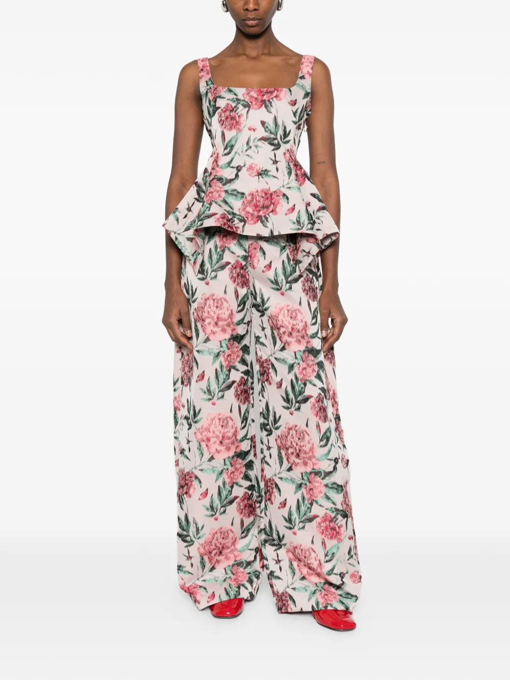 Marques'Almeida floral brocade trousers - Roze