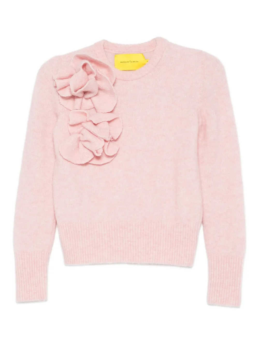 Marques'Almeida ruffled flower sweater - Rosa
