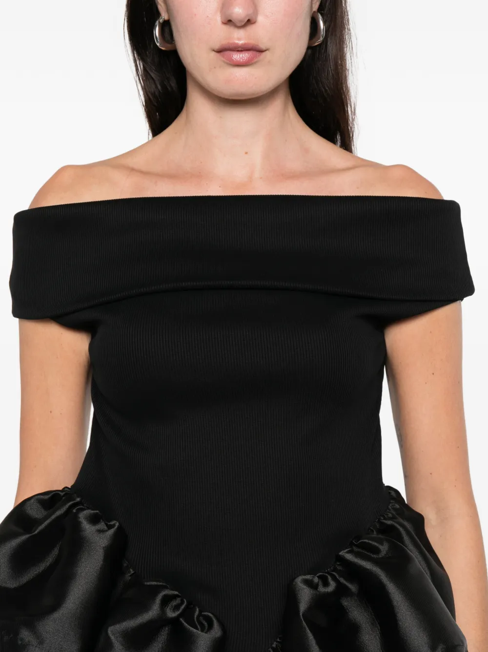 Marques'Almeida Off-shoulder top Zwart