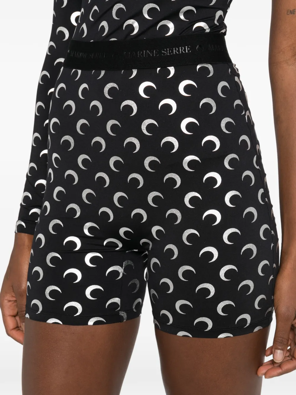 Marine Serre Shorts met maanprint Zwart