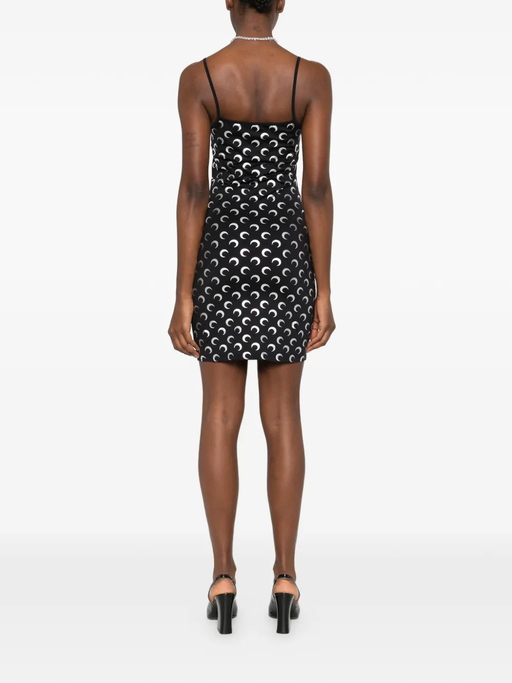 Marine Serre Mini-jurk met Moon-print Zwart