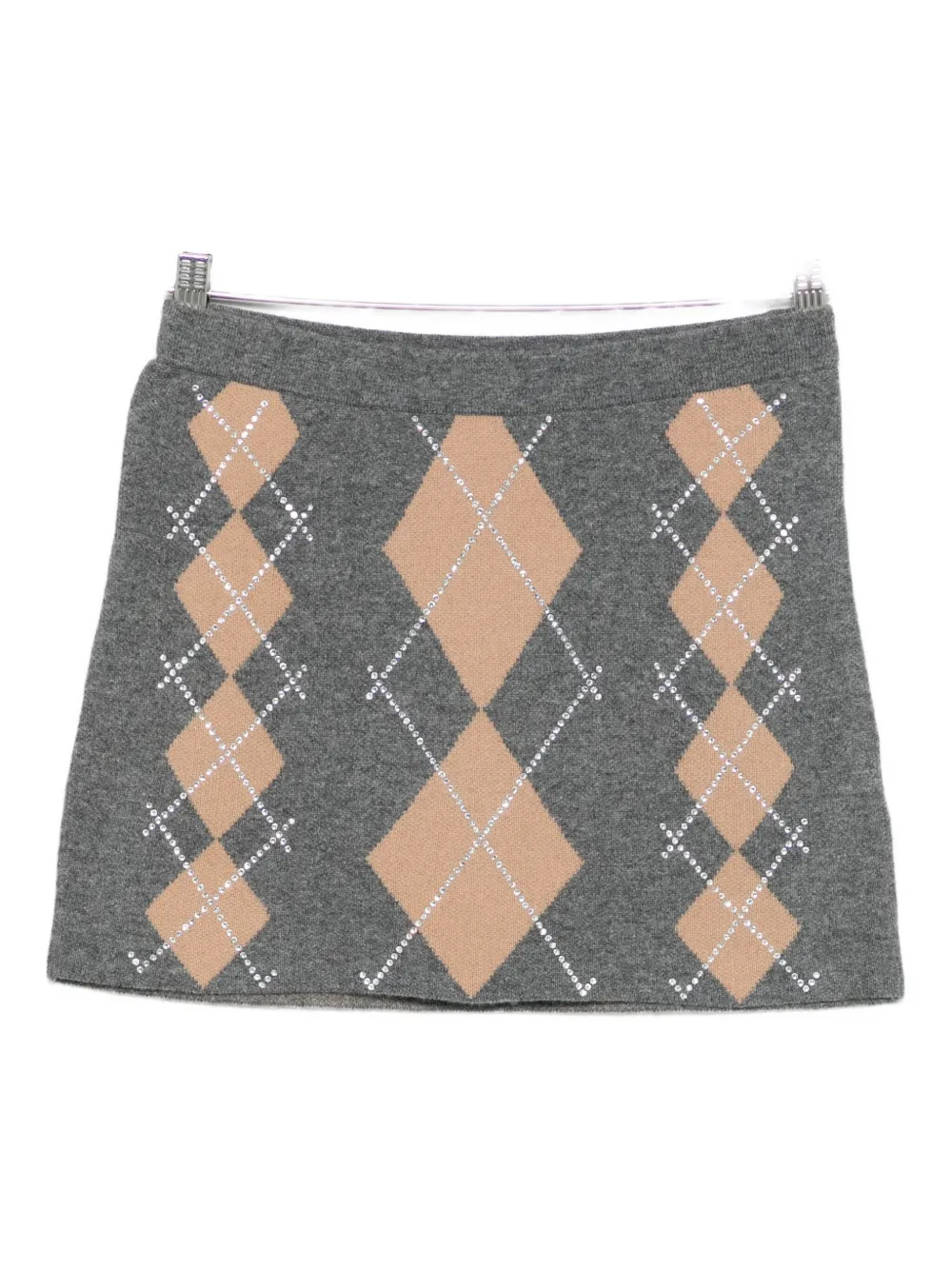 Retroféte Cecilie Argyle-pattern Embellished Mini Skirt In Gray