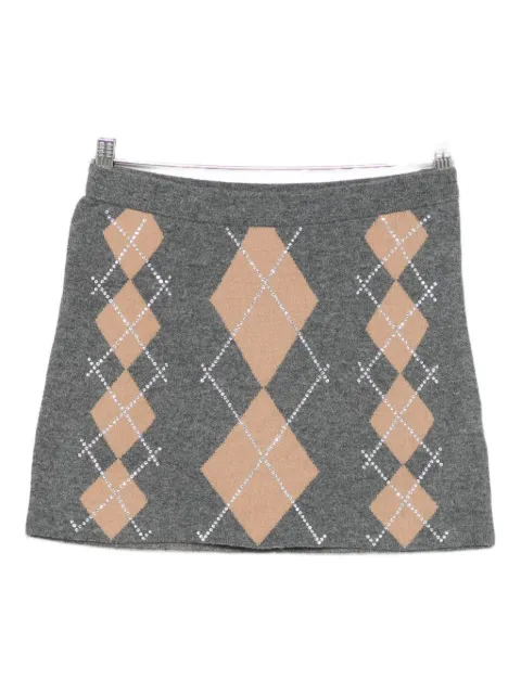 Retrofete Cecilie argyle-pattern embellished mini skirt