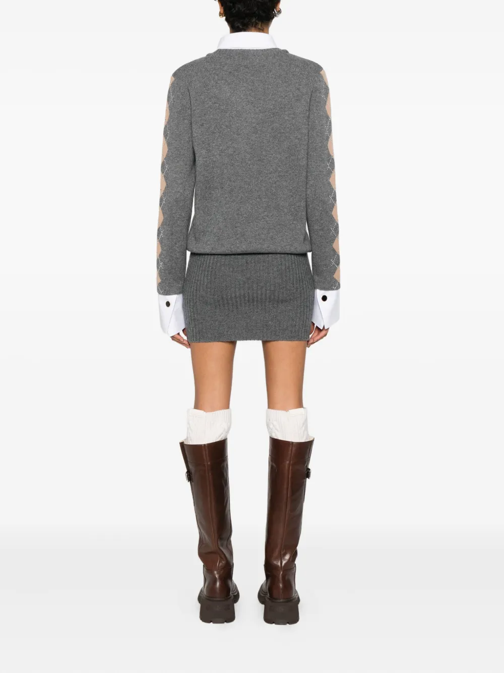 Retroféte Ornella Argyle-pattern Embellished Mini Dress In Black