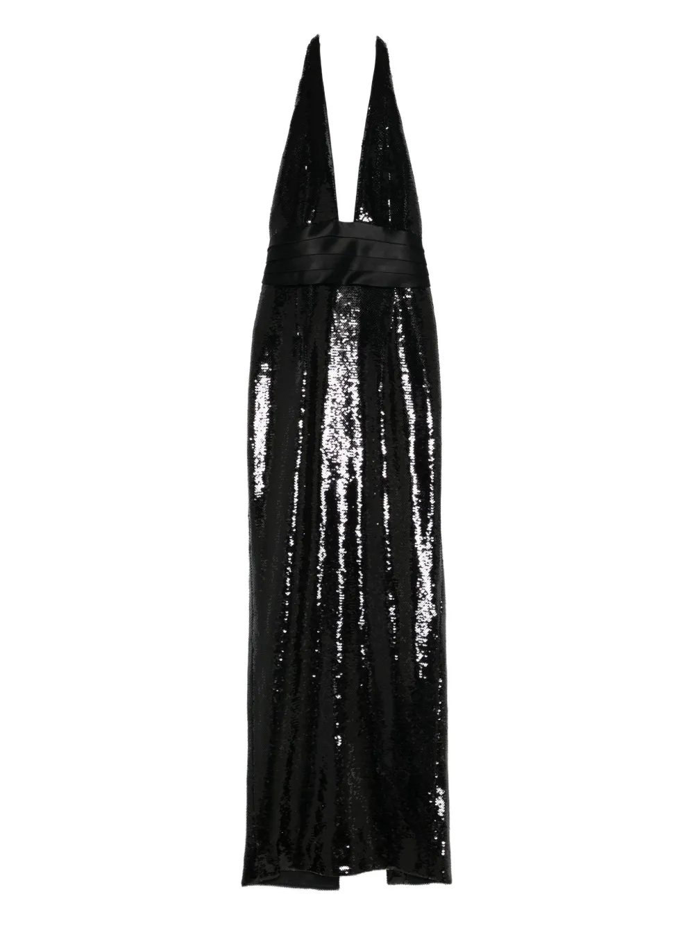 Retroféte Kelsie Sequin Halterneck Maxi Dress In Black