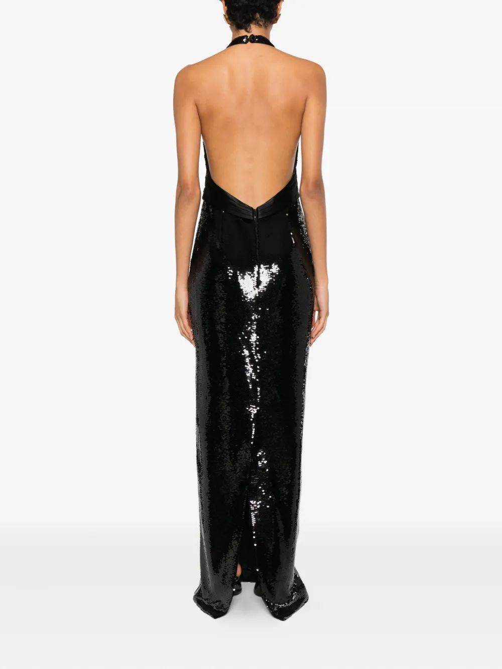 Retroféte Kelsie Sequin Halterneck Maxi Dress In Black