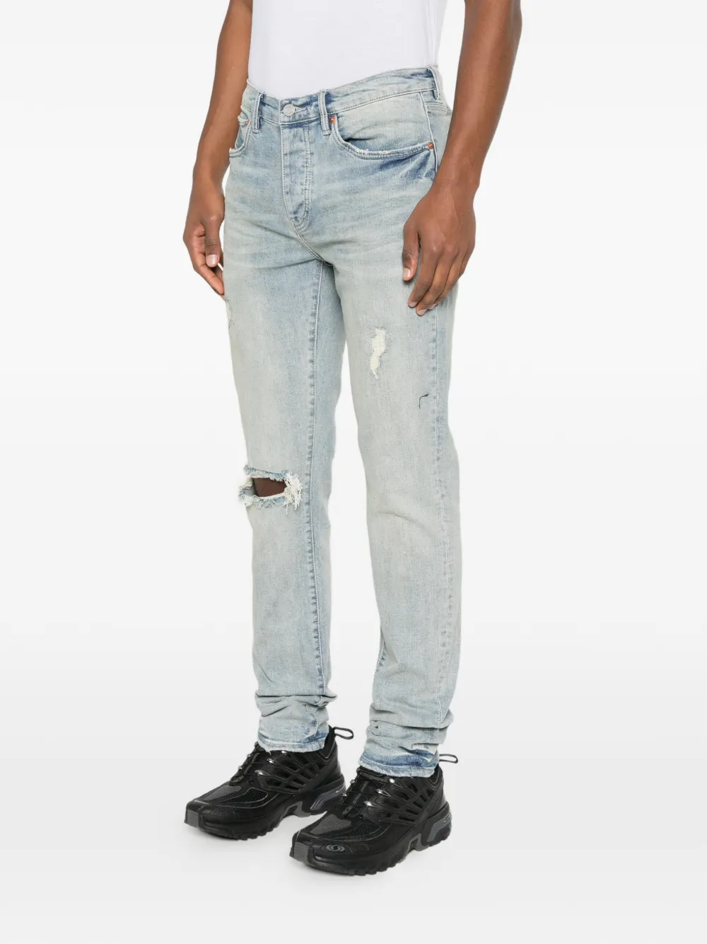 Purple Brand Jeans met scheuren Blauw