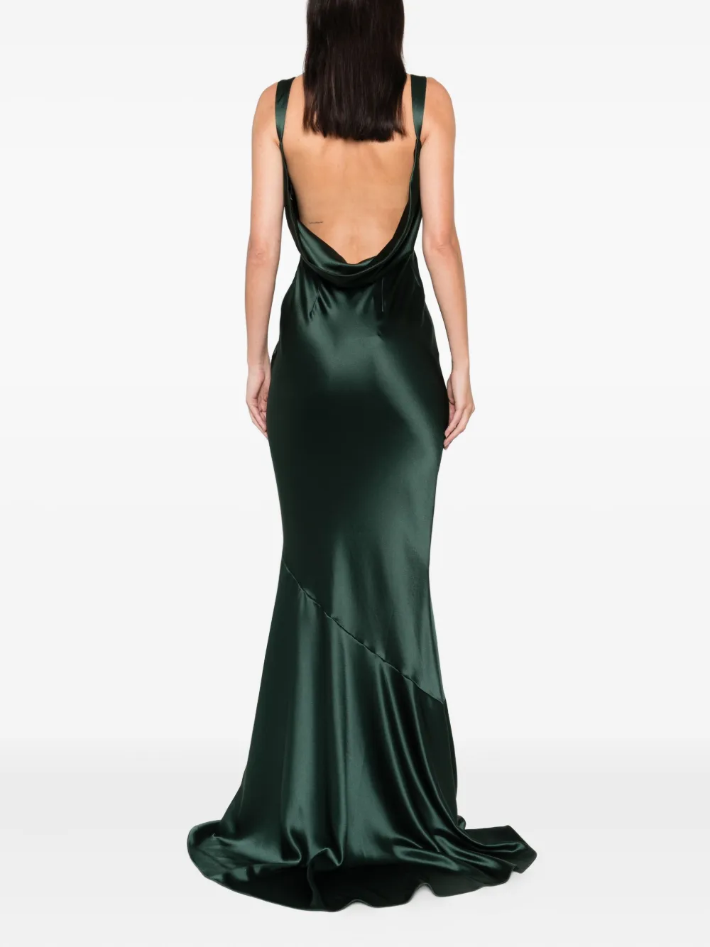 Retroféte Vinicia Cowl-neck Ruffled Maxi Dress In Multi