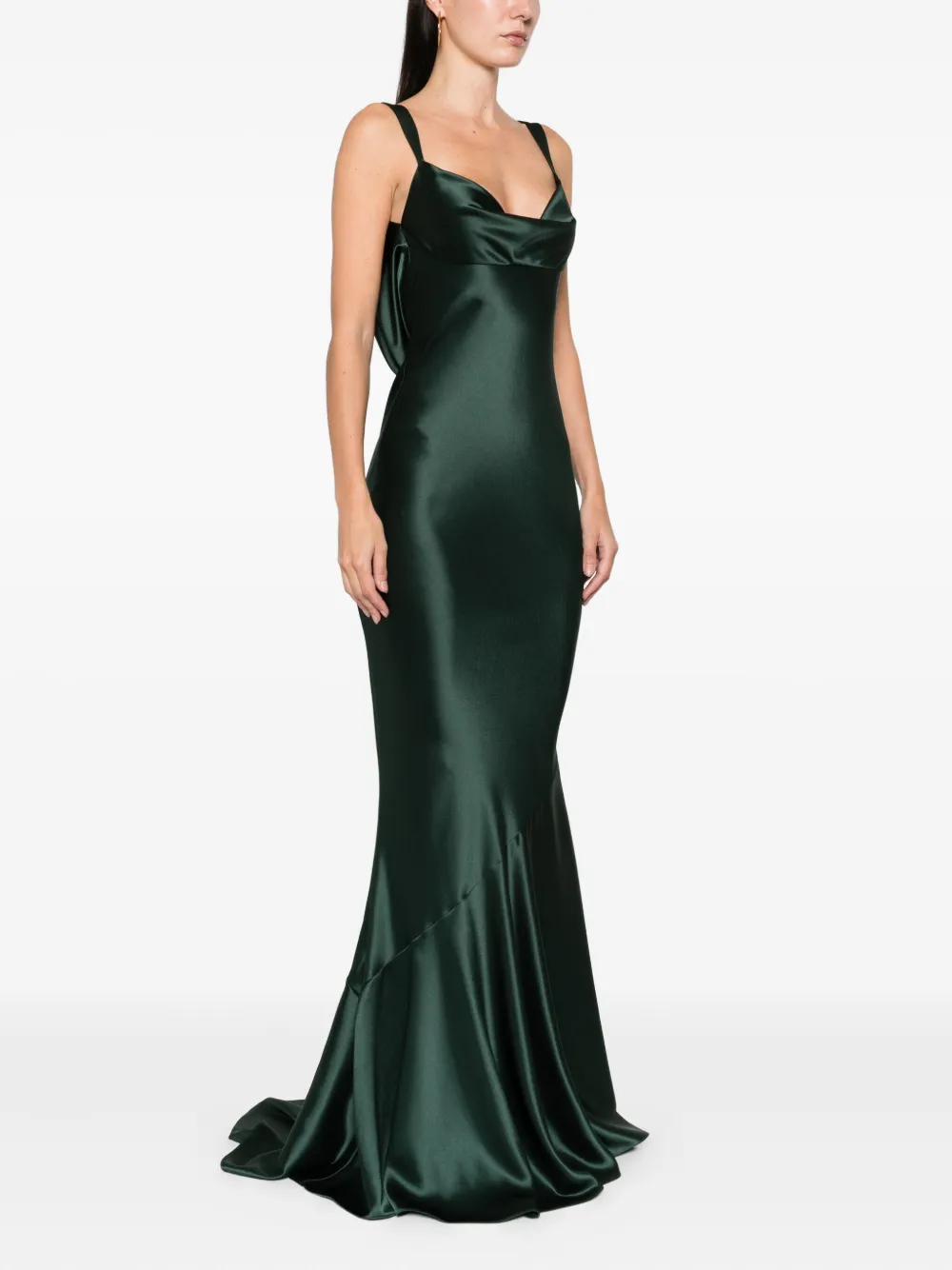 Retroféte Vinicia Cowl-neck Ruffled Maxi Dress In Multi