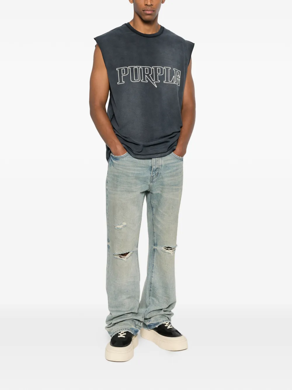 Purple Brand cotton bootcut jeans - Blauw