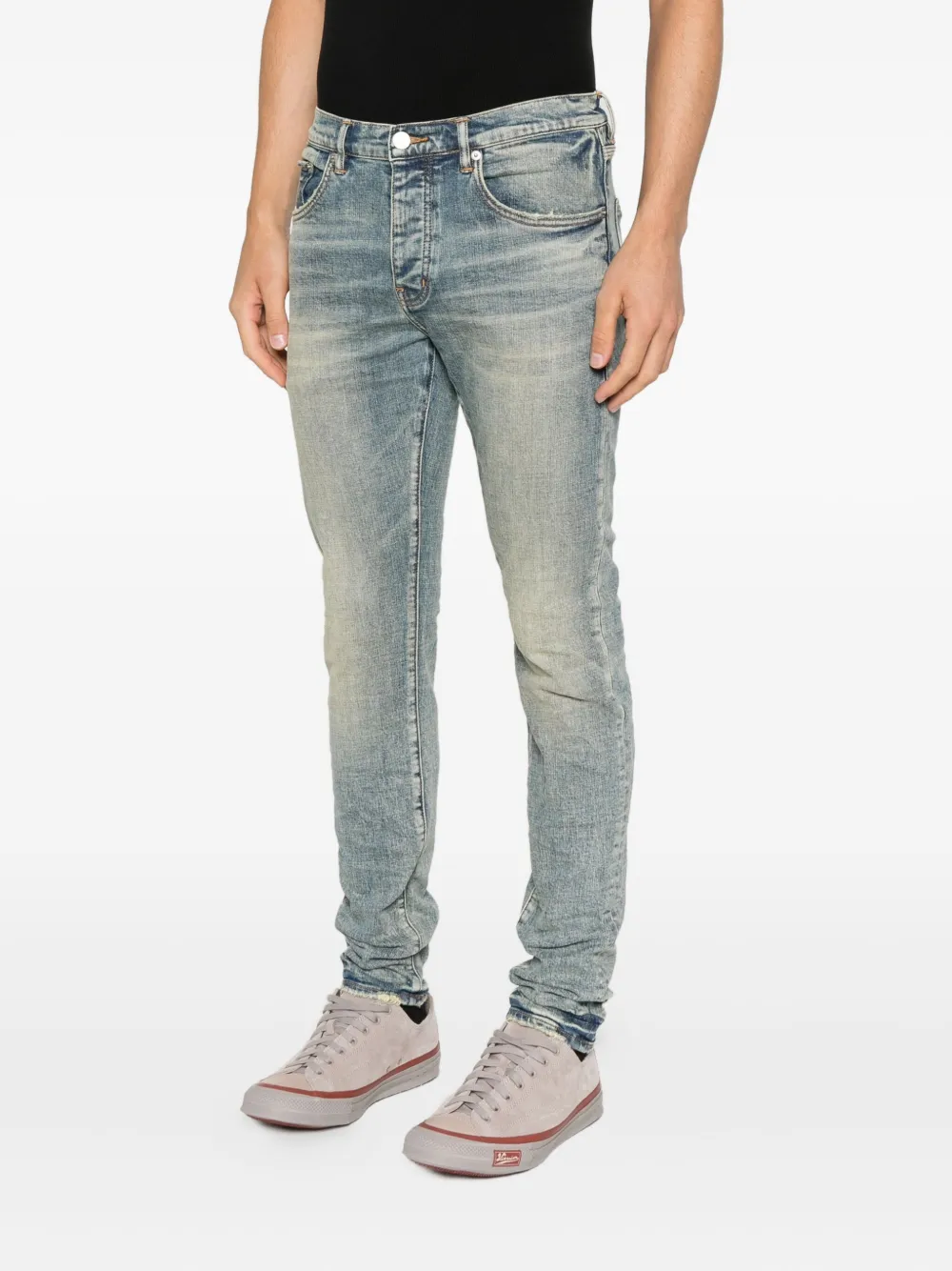 Purple Brand Jeans met riemlussen Blauw