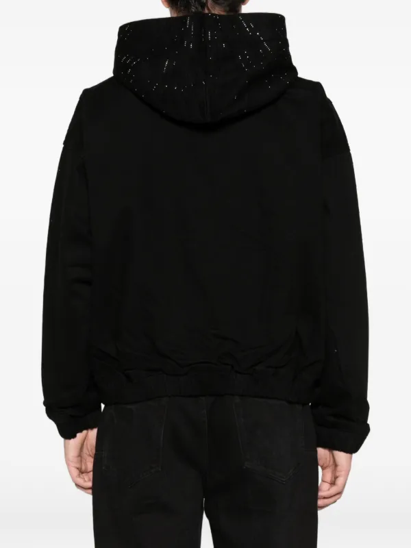 Purple Brand Radial Hotfix Zip Hooded Jacket | Black | FARFETCH