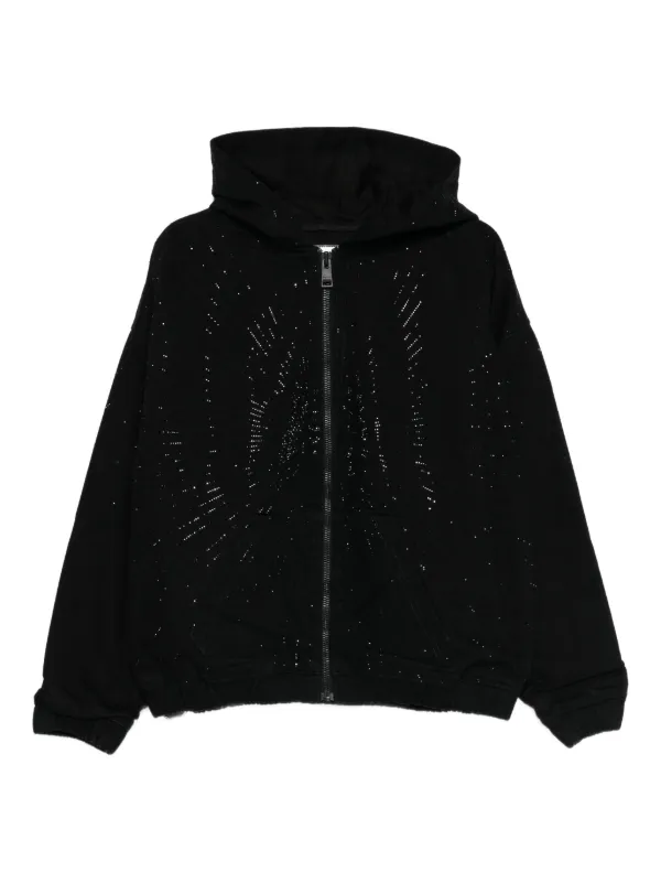 Purple Brand Radial Hotfix Zip Hooded Jacket | Black | FARFETCH