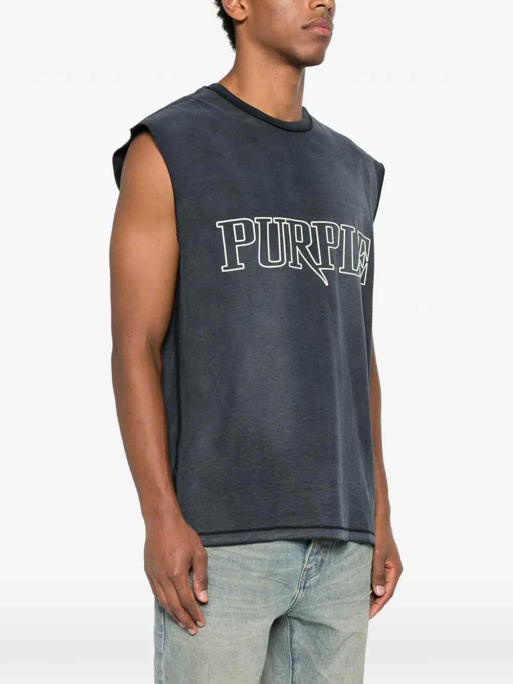 Purple Brand Tanktop met logo Zwart