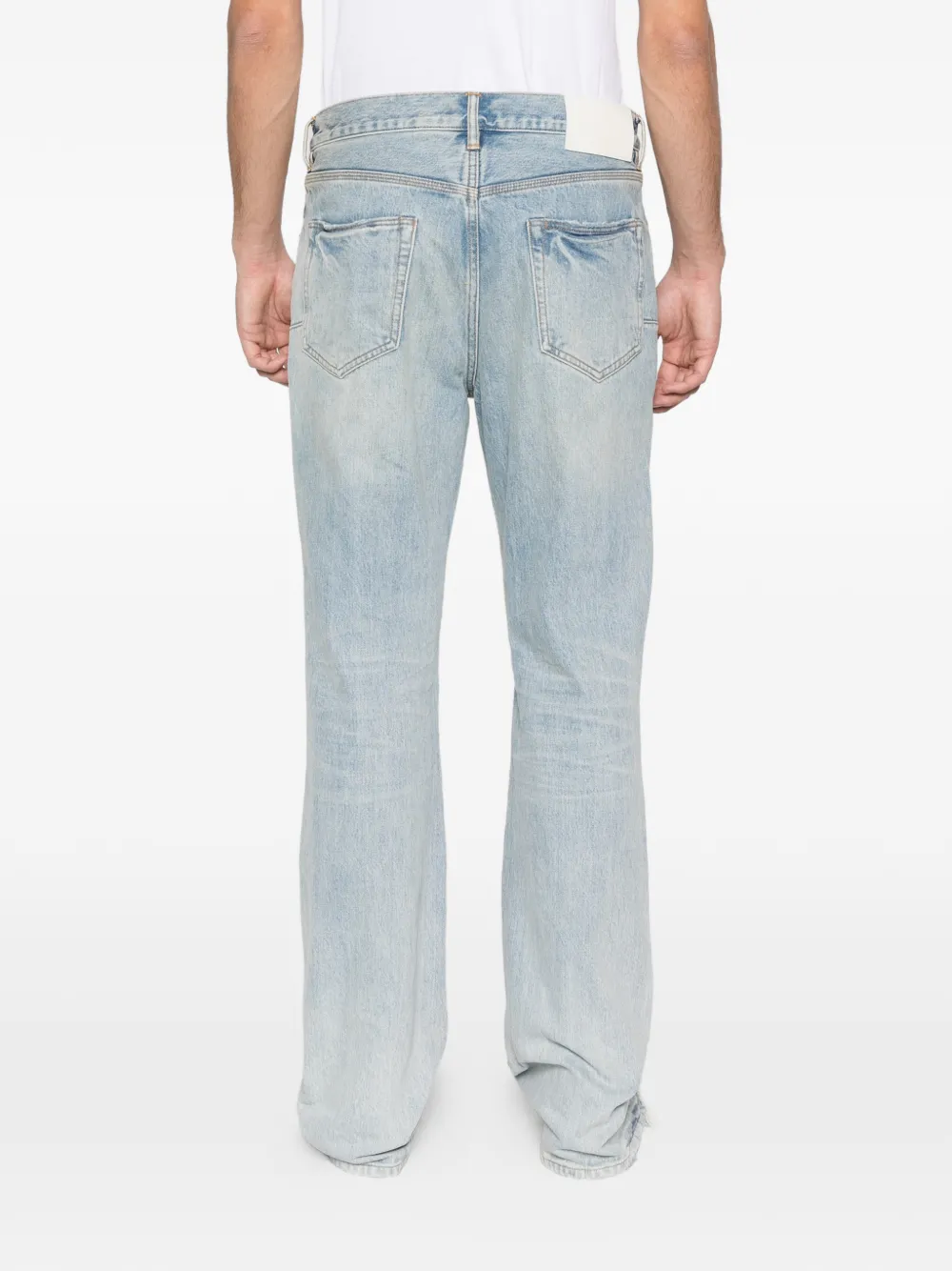 Purple Brand Lucca gerafelde jeans met vervaagd effect Beige