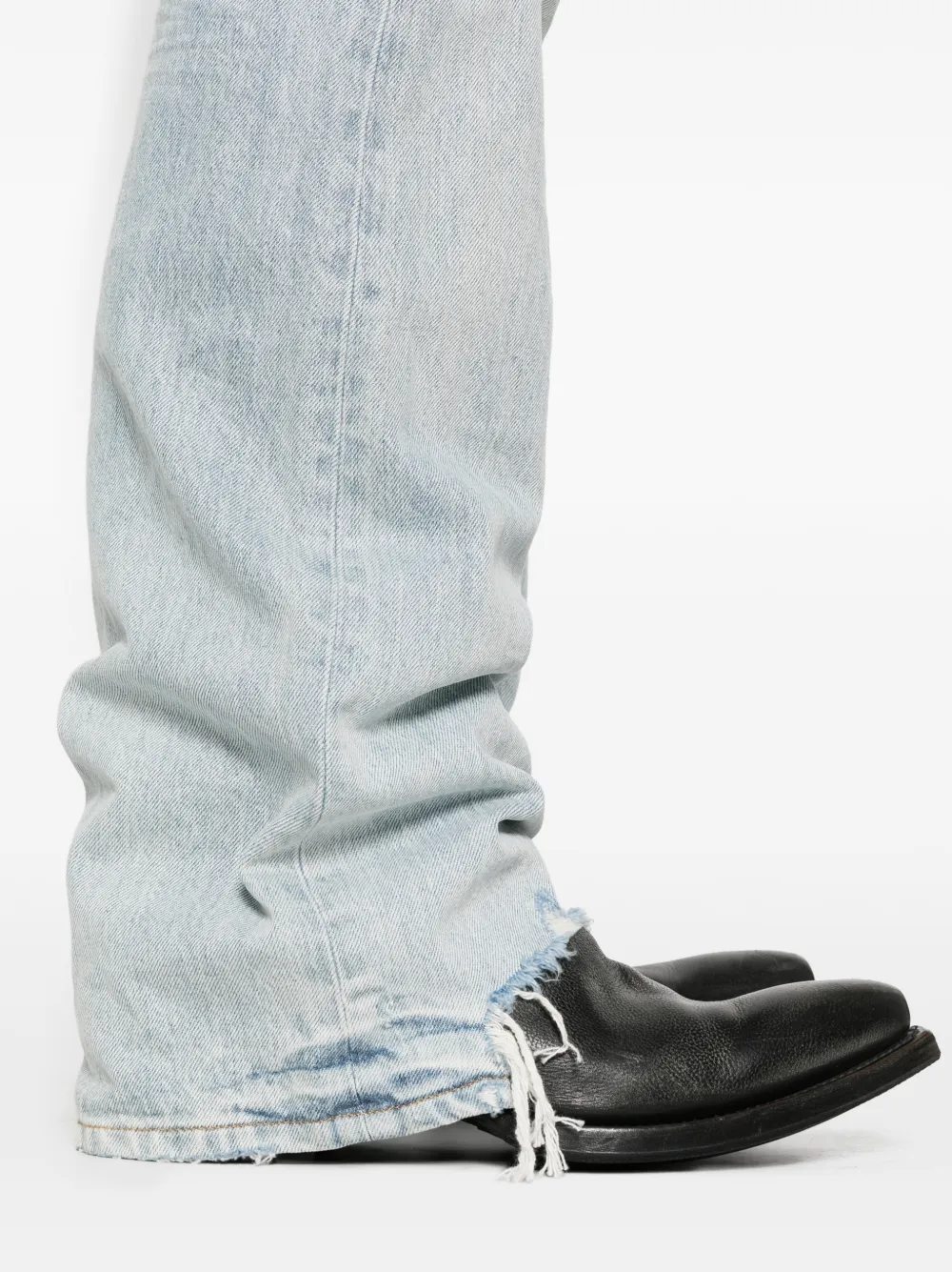 Purple Brand Lucca gerafelde jeans met vervaagd effect Beige
