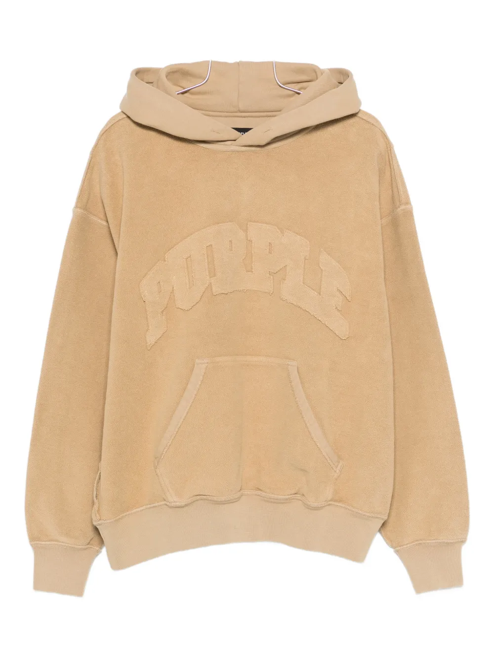 Purple Brand Oversized Fleece Inside Out Logo Graphic Hoodie In Neutral