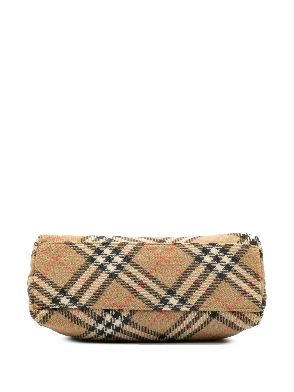 Pre-owned Burberry 2000-2017 Supernova Check Wool Tote Bag In Brown