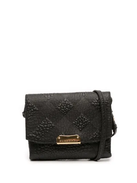 Burberry Pre-Owned 2000-2017 Embossed Grain Check Leather Langley crossbody bag