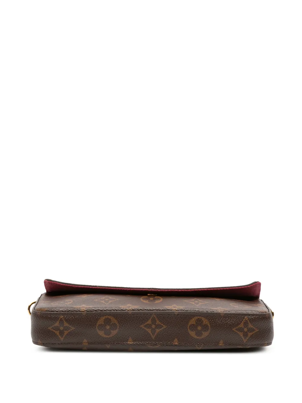 Pre-owned Louis Vuitton 2019 Monogram Pochette Felicie Crossbody Bag In Brown