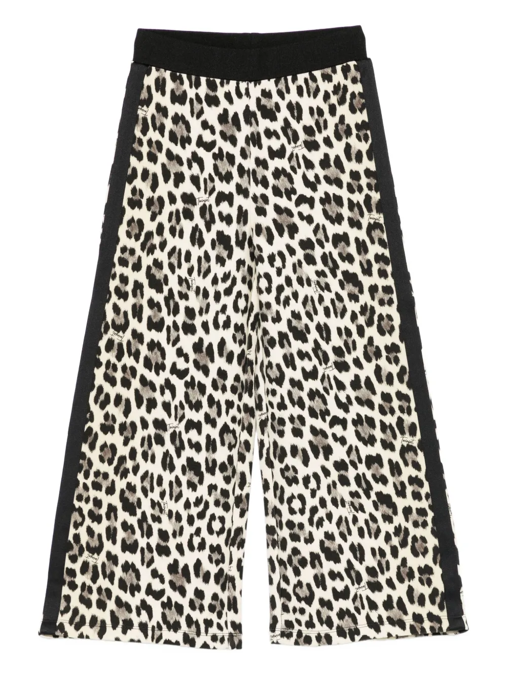 Twinset Leopard-print Trousers In Black