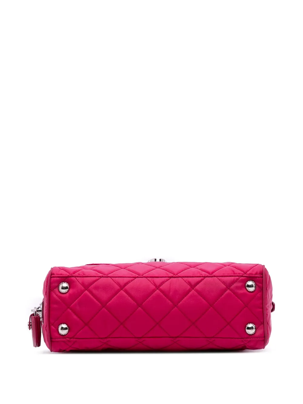 Pre-owned Prada 2013-2025 Impuntu Tessuto Chain Crossbody Bag In Pink