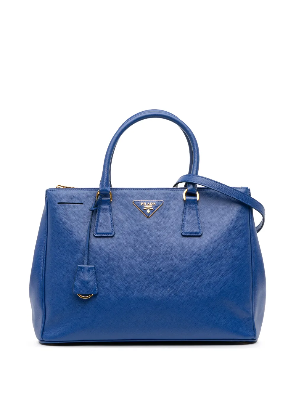 Prada Pre-Owned 2000-2025 ミディアム サフィアーノ ルクス ガレリア ダブルジップ サッチェルバッグ - ブルー Prada Pre-Owned 2000-2025 ミディアム サフィアーノ ルクス ガレリア ダブルジップ サッチェルバッグ - ブルー