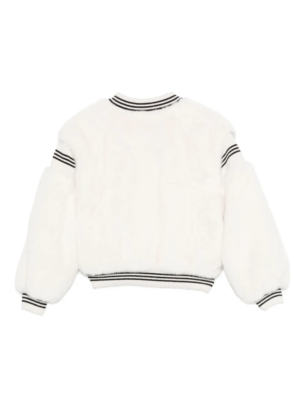 TWINSET Kids Jack met pofmouwen en gestreepte cuffs Wit