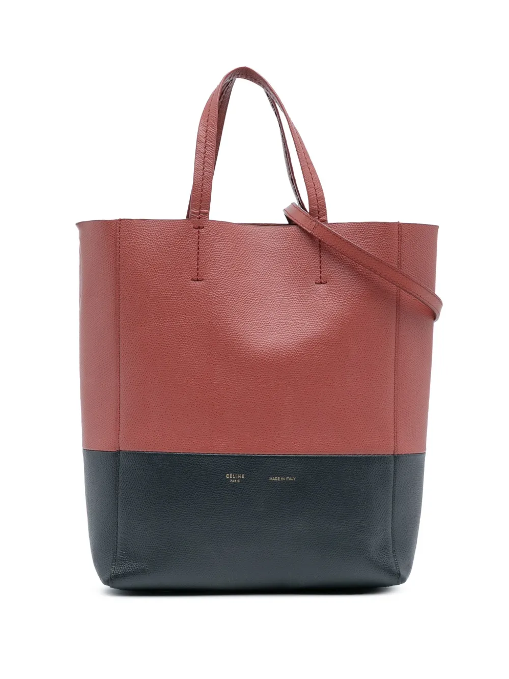 Celine Pre-Owned 2017 スモール バイカラー バーティカル カバ サッチェルバッグ - ブラック Celine Pre-Owned 2017 スモール バイカラー バーティカル カバ サッチェルバッグ - ブラック