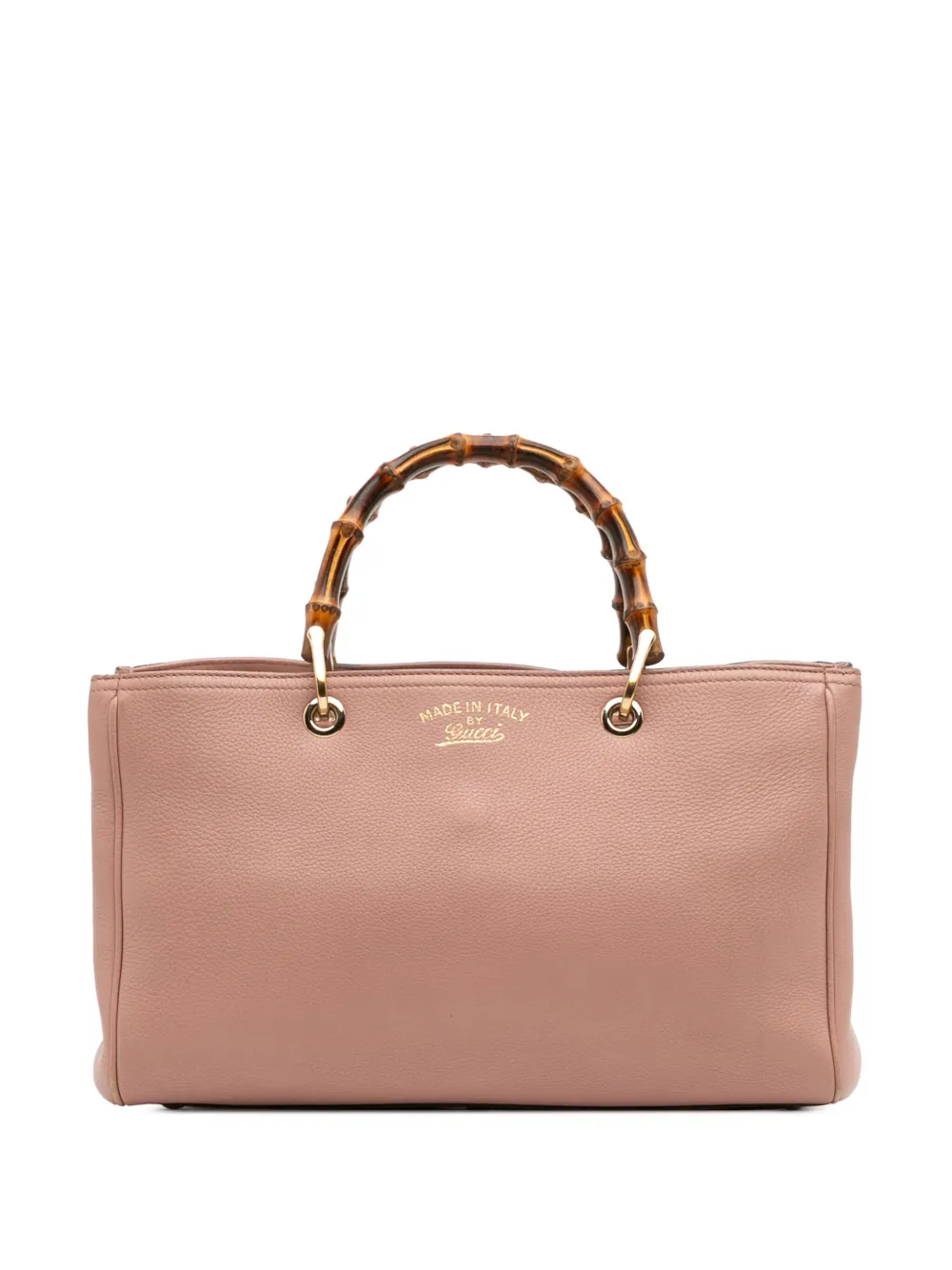 Gucci Pre-Owned 2016-2025 ミディアム カーフスキン バンブー ショッパー サッチェルバッグ - ピンク Gucci Pre-Owned 2016-2025 ミディアム カーフスキン バンブー ショッパー サッチェルバッグ - ピンク