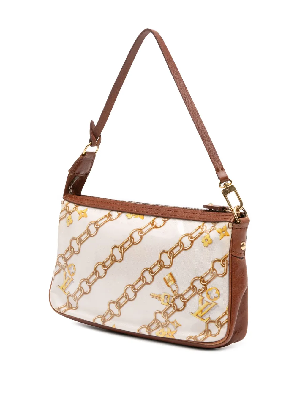 Pre-owned Louis Vuitton 2006 Monogram Charms Pochette Accessoires Handbag In White
