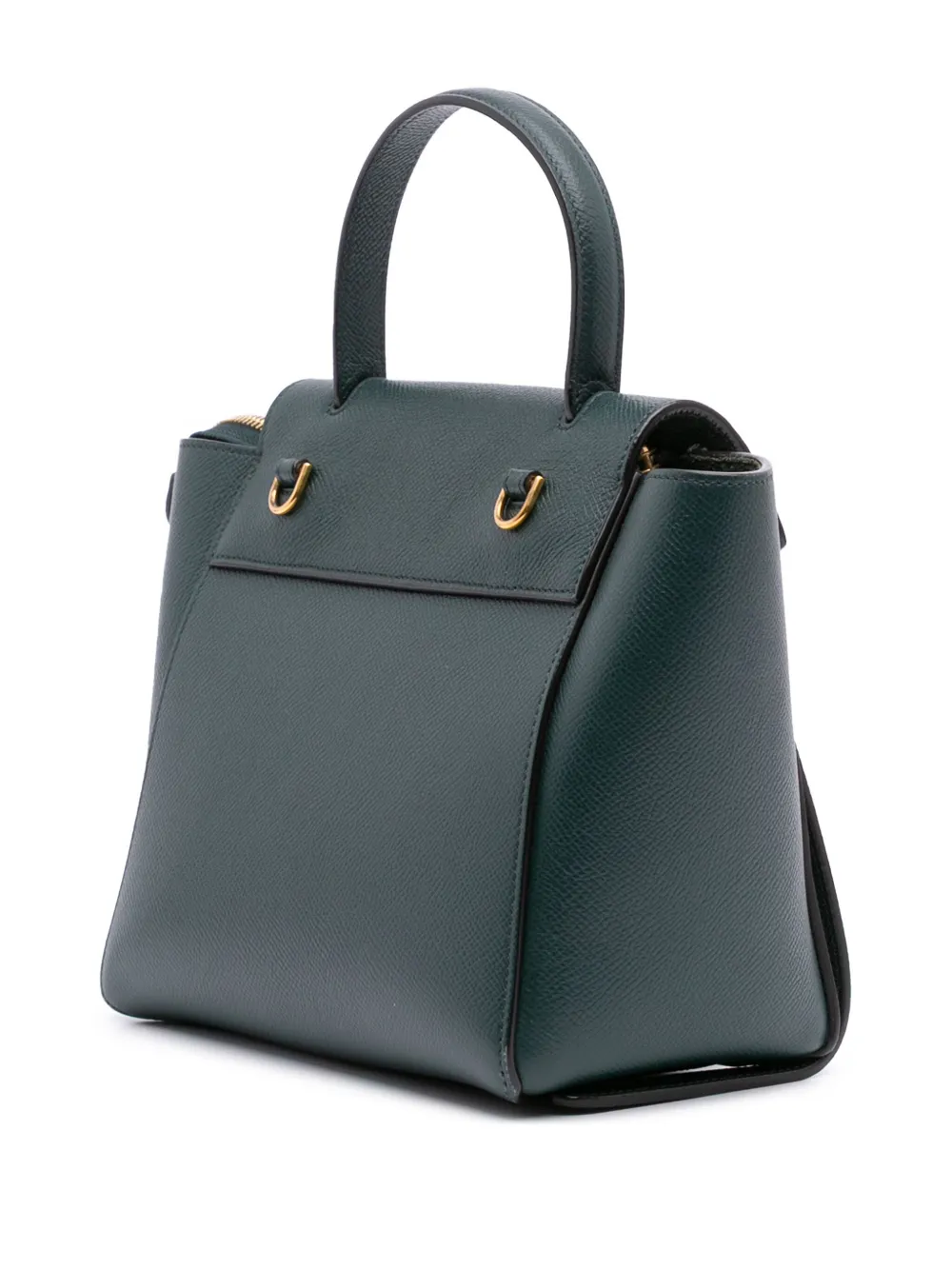 Pre-owned Celine 2019 Nano Grained Calfskin Belt Bag Satchel In Green