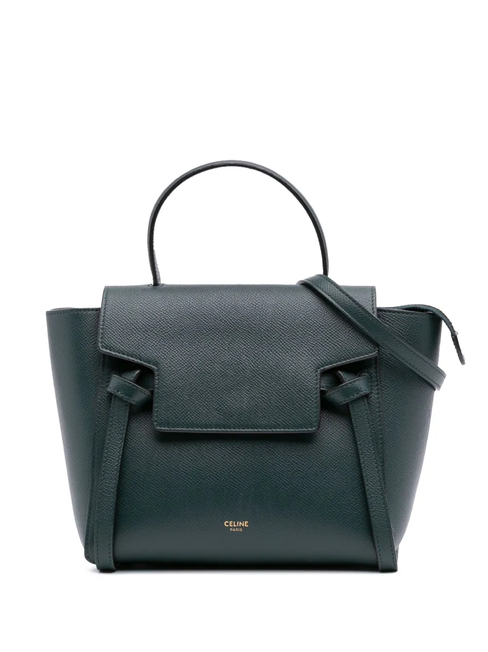 Celine Pre-Owned 2019 ナノ グレインカーフスキン ベルトバッグ サッチェル - グリーン Celine Pre-Owned 2019 ナノ グレインカーフスキン ベルトバッグ サッチェル - グリーン