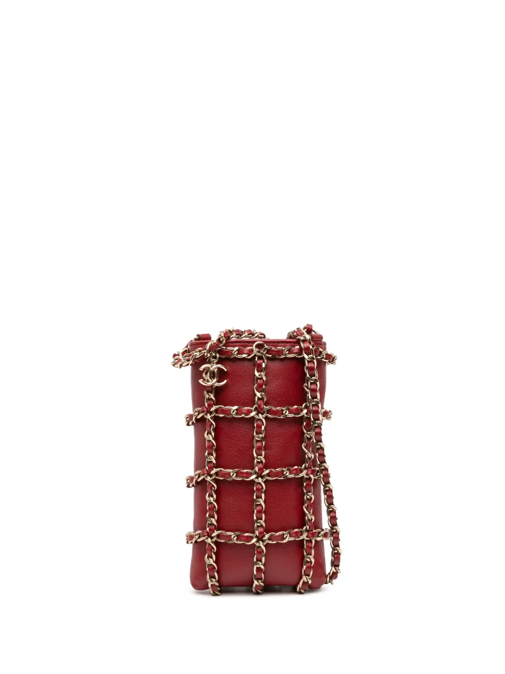 CHANEL Pre-Owned 2020 Lambskin Tech Me Out Clutch With Chain crossbody bag | Red | Image 1