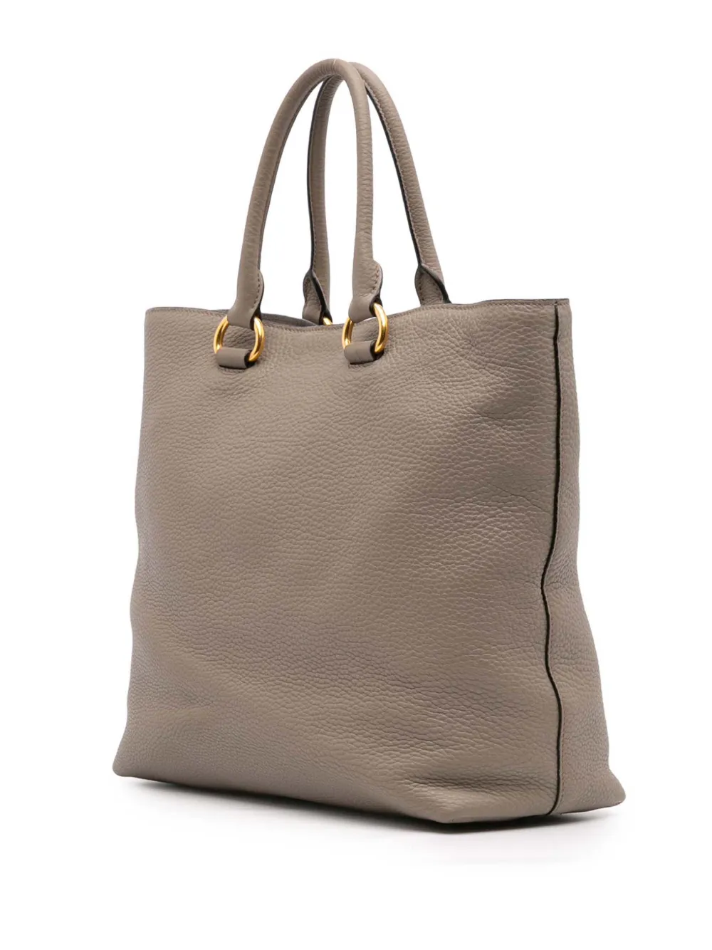 Pre-owned Prada 2000-2025 Vitello Daino Open Convertible Tote Satchel In Brown