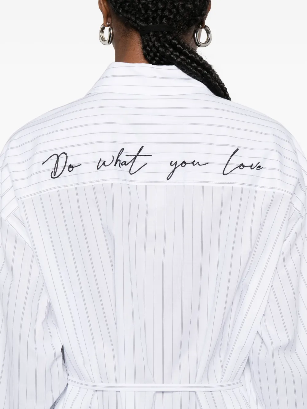 Twinset Pinstripe Wrap Shirt In White