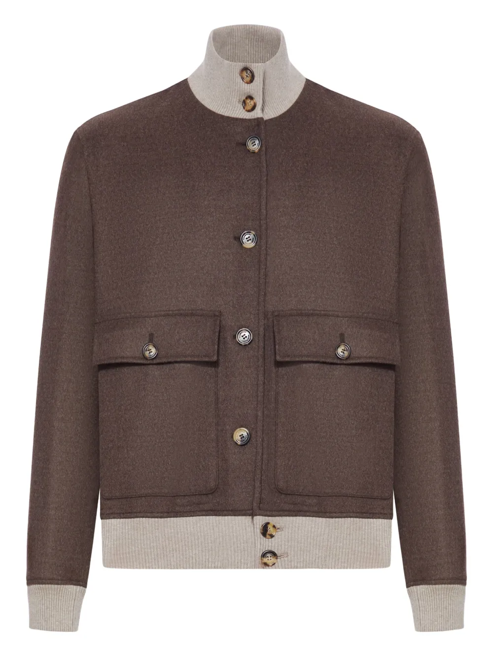 Brunello Cucinelli Double wool flannel bomber jacket | Brown | Image 1