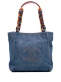 CHANEL Pre-Owned 1997-1999 Small CC Stitched Denim tote bag - Blue